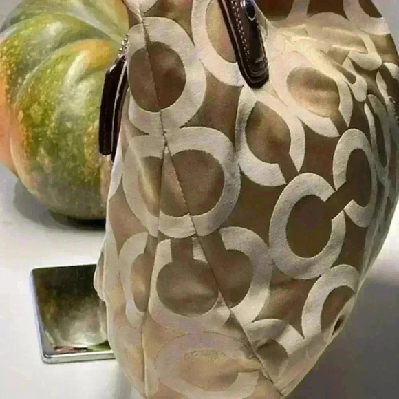 Coach Kristin Op Art Sateen Zip Top Tote Shoulder Bag #16813 - Picture 12 of 16